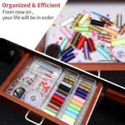 Aokyom Make-uporganizer, 18 Stuks, Kunststof Opbergdozen Voor Kantoor, Lades, Organizer, Lade-organizer, Doorzichtige Lade-inzet Voor Bureau, Keuken, Badkamer -Poeder - Foundation Winkel 1200x1200 562