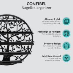 Confibel Nagellak Houder - Nagellak Flesjes Organizer - Essentiële Oliën Organizer - Rek Voor Flesjes - Wanddecoratie - Zwart 23 Confibel Nagellak Houder - Nagellak Flesjes Organizer - Essentiële Oliën Organizer - Rek Voor Flesjes - Wanddecoratie - Zwart -Poeder - Foundation Winkel 1200x1200 567