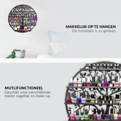 Confibel Nagellak Houder - Nagellak Flesjes Organizer - Essentiële Oliën Organizer - Rek Voor Flesjes - Wanddecoratie - Zwart 25 Confibel Nagellak Houder - Nagellak Flesjes Organizer - Essentiële Oliën Organizer - Rek Voor Flesjes - Wanddecoratie - Zwart -Poeder - Foundation Winkel 1200x1200 569