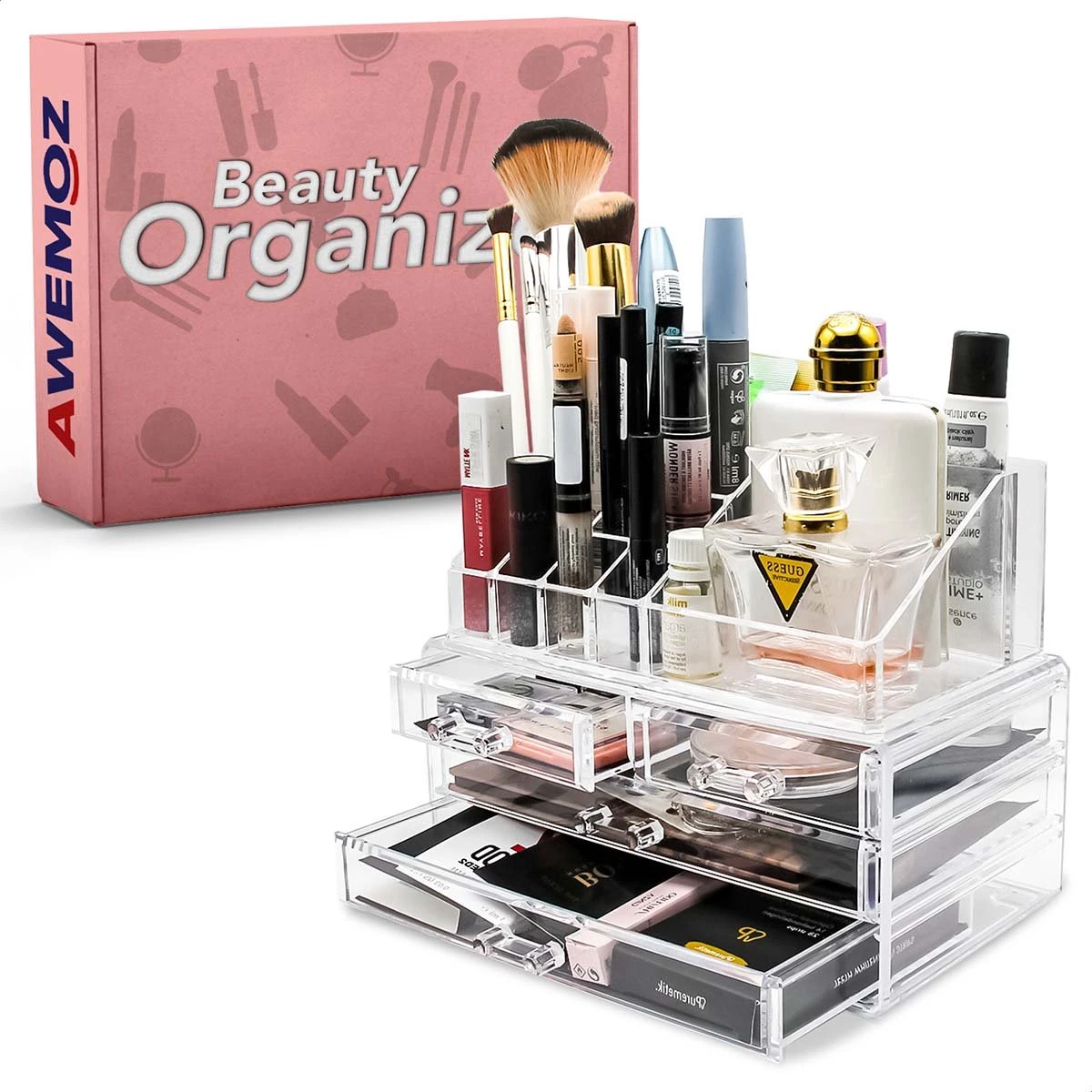 AWEMOZ Make-Up Organizer - Beauty Organizer Voor Make Up - Opbergbox - Opbergdoos Cosmetica - Sieradendoos - 20 Opbergvakken - Nagellak - Lippenstift - Transparant - Cadeau Voor Vrouw 9 AWEMOZ Make-Up Organizer - Beauty Organizer Voor Make Up - Opbergbox - Opbergdoos Cosmetica - Sieradendoos - 20 Opbergvakken - Nagellak - Lippenstift - Transparant - Cadeau Voor Vrouw - Afbeelding 7