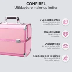 Confibel Cosmetica Koffer - Make Up Koffer Uitklapbaar - 5 Opbergbakken Make-up Koffer - Beautycase/Visagiekoffer /Cosmeticakoffer /Beautycase/ Nagelstylistekoffer - Roze 14 Confibel Cosmetica Koffer - Make Up Koffer Uitklapbaar - 5 Opbergbakken Make-up Koffer - Beautycase/Visagiekoffer /Cosmeticakoffer /Beautycase/ Nagelstylistekoffer - Roze -Poeder - Foundation Winkel 1200x1200 624