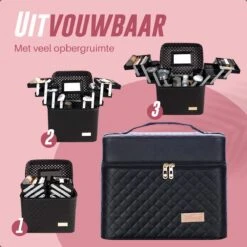 Make Up Koffer En Organizer - Beautycase Met Spiegel - Dames - Cosmetica En Visagie - Zwart 15 Make Up Koffer En Organizer - Beautycase Met Spiegel - Dames - Cosmetica En Visagie - Zwart -Poeder - Foundation Winkel 1200x1200 635