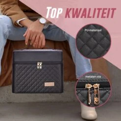 Make Up Koffer En Organizer - Beautycase Met Spiegel - Dames - Cosmetica En Visagie - Zwart 16 Make Up Koffer En Organizer - Beautycase Met Spiegel - Dames - Cosmetica En Visagie - Zwart -Poeder - Foundation Winkel 1200x1200 636