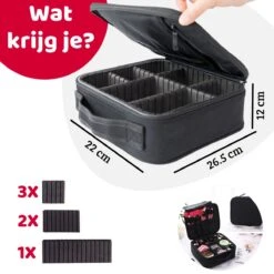 Mmoods Make-up Koffer – Make Up Tas Reizen – Makeup Organizer Verstelbaar -Beautycase Waterdicht – Make-up Tasje Voor Onderweg – Toilettas Voor Cosmetica Zwart 15 Mmoods Make-up Koffer – Make Up Tas Reizen – Makeup Organizer Verstelbaar -Beautycase Waterdicht – Make-up Tasje Voor Onderweg – Toilettas Voor Cosmetica Zwart -Poeder - Foundation Winkel 1200x1200 655