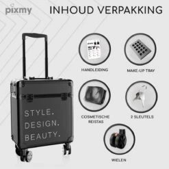 PIXMY® - MT130-S - Make Up Koffer - Cosmetica Koffer - DESIGN -Poeder - Foundation Winkel 1200x1200 672