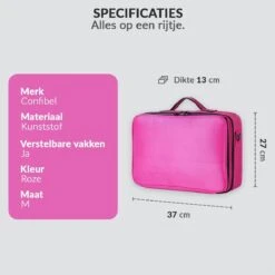 Cosmetica Koffer - Make-up Koffer Met Verstelbare Vakken - Visagie En Nagelstyliste Beauty Koffer - 37x27x13CM - Roze 16 Cosmetica Koffer - Make-up Koffer Met Verstelbare Vakken - Visagie En Nagelstyliste Beauty Koffer - 37x27x13CM - Roze -Poeder - Foundation Winkel 1200x1200 682