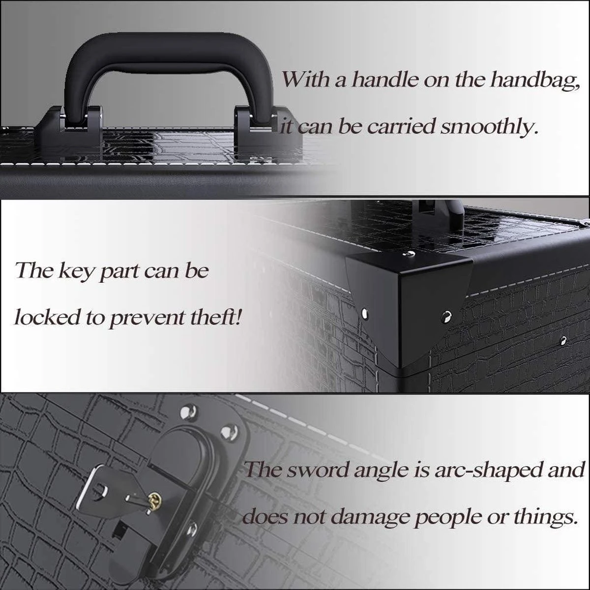 Make Up Koffer- Make Up Organizer- Beautycase -zwart -Make-upkoffer- Multifunctionele Koffer- Make-upkoffer- Sieradenkoffer- Kapperskoffer- Afneembare Schouderriem- Klassieke Zwarte Beautycase 8 Make Up Koffer- Make Up Organizer- Beautycase -zwart -Make-upkoffer- Multifunctionele Koffer- Make-upkoffer- Sieradenkoffer- Kapperskoffer- Afneembare Schouderriem- Klassieke Zwarte Beautycase - Afbeelding 6