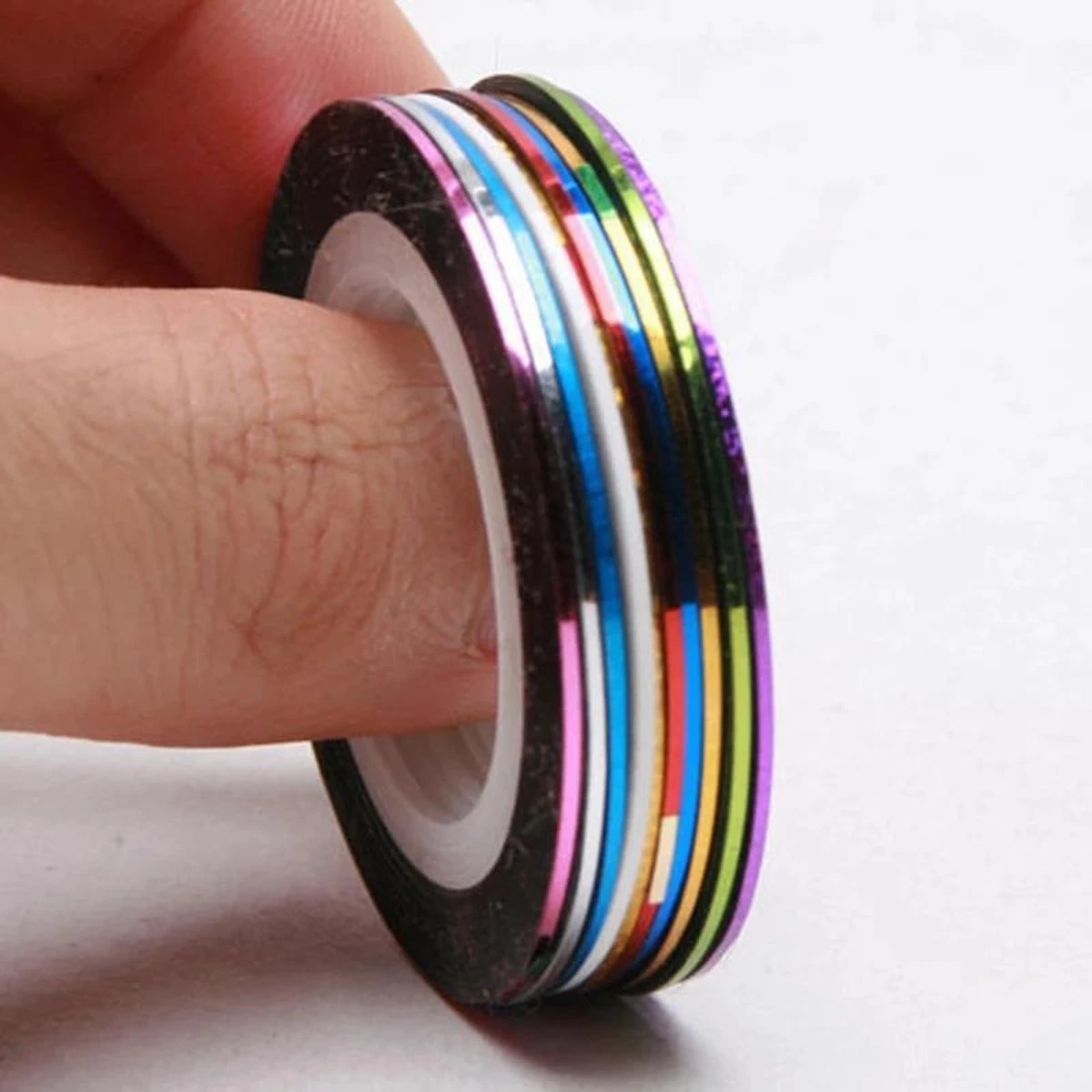 10 Rolletjes Striper 1mm Nail Art Striping Tape / Sparkolia Decoratie Sticker Nagel / Multicolor Gemengde Kleuren 4 10 Rolletjes Striper 1mm Nail Art Striping Tape / Sparkolia Decoratie Sticker Nagel / Multicolor Gemengde Kleuren - Afbeelding 2