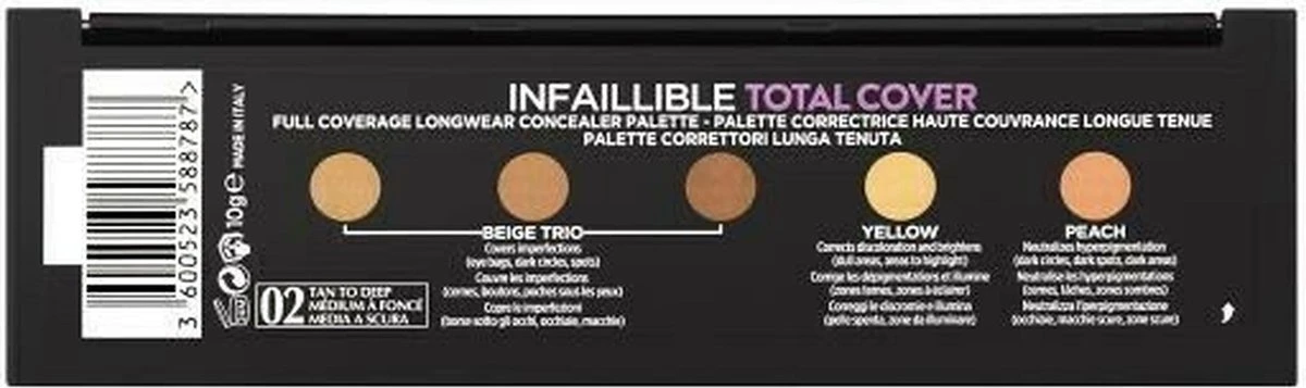 L'Oréal Paris LMU Inf.TCover Conceal.palette 2 Dark S Concealermake-up 5 L'Oréal Paris LMU Inf.TCover Conceal.palette 2 Dark S Concealermake-up - Afbeelding 3