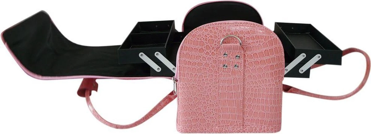 Nagel Koffer - Zacht Croco Roze - Handkoffer Voor Nagelstyliste, Pedicure, Schoonheidsspecialistes, Kappers, Kapsters, Visagiste. 5 Nagel Koffer - Zacht Croco Roze - Handkoffer Voor Nagelstyliste, Pedicure, Schoonheidsspecialistes, Kappers, Kapsters, Visagiste. - Afbeelding 3