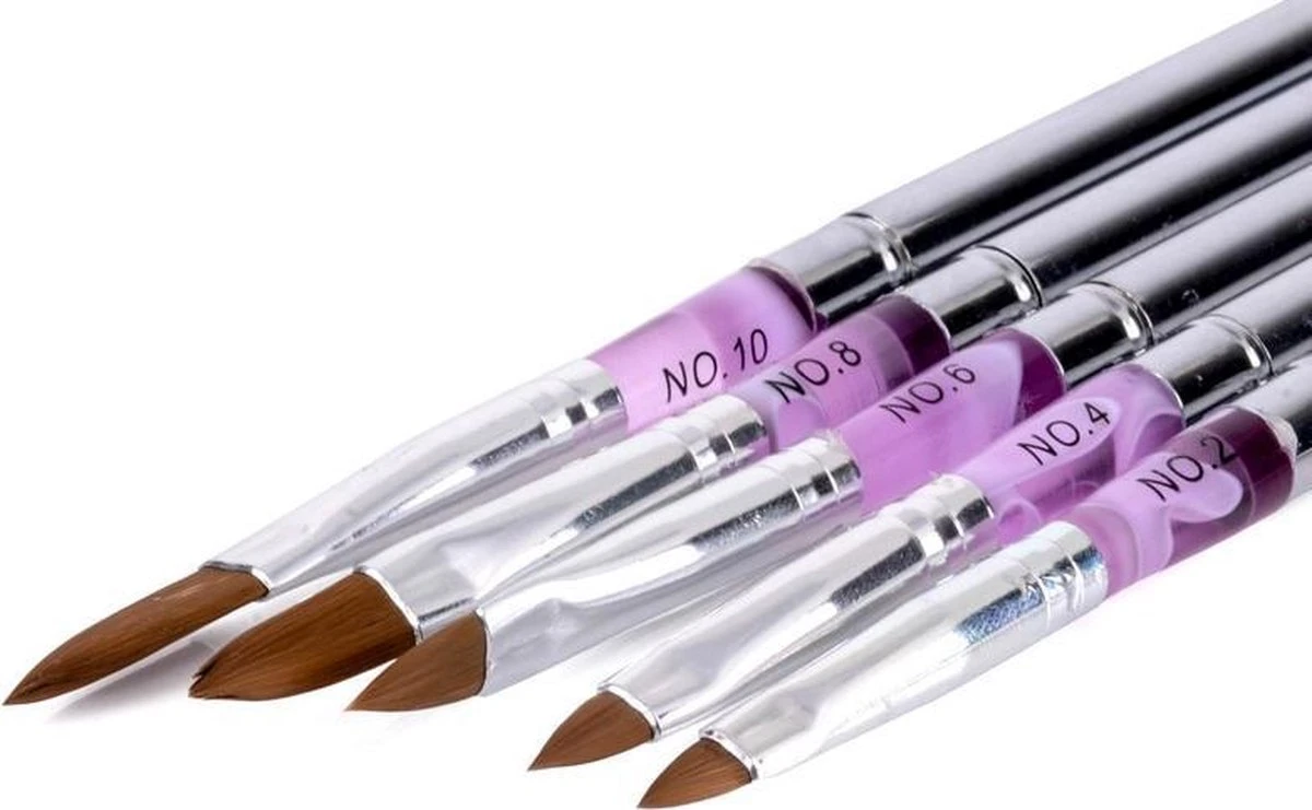 Merkloos Kwalitatieve Acryl Penseel - Nageldecoratie Pen - #8 Pink Diamond 6 Merkloos Kwalitatieve Acryl Penseel - Nageldecoratie Pen - #8 Pink Diamond - Afbeelding 4