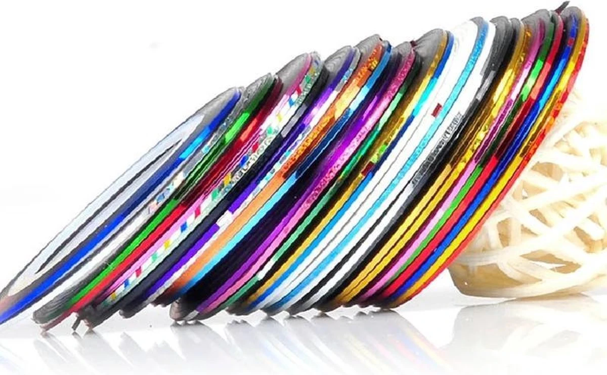 10 Rolletjes Striper 1mm Nail Art Striping Tape / Sparkolia Decoratie Sticker Nagel / Multicolor Gemengde Kleuren 8 10 Rolletjes Striper 1mm Nail Art Striping Tape / Sparkolia Decoratie Sticker Nagel / Multicolor Gemengde Kleuren - Afbeelding 6