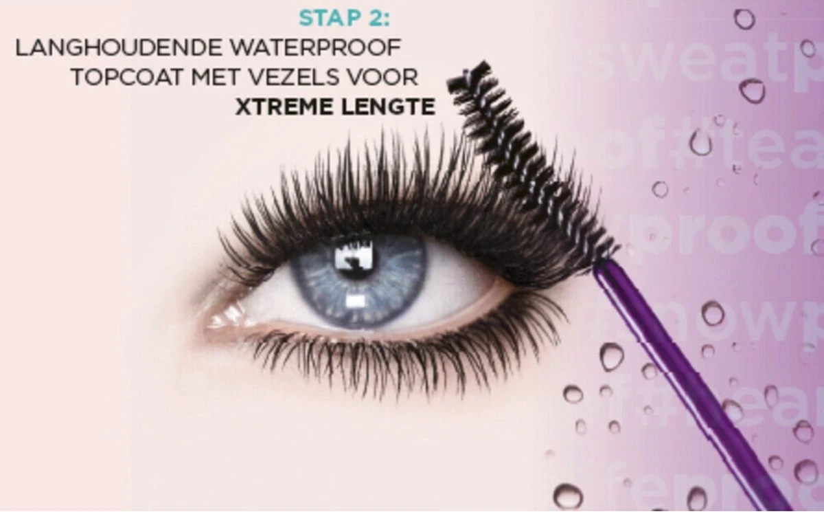 L'Oréal Paris False Lash Xfiber Xtreme Resist Mascara - Zwart - Waterproof 7 L'Oréal Paris False Lash Xfiber Xtreme Resist Mascara - Zwart - Waterproof - Afbeelding 5