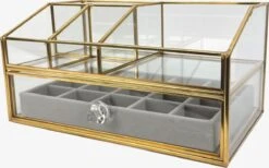 Make Up Organizer Stella | Goud| Cosmetica Organizer|sieraden Organizer | Make Up Organizer | Beautybox | Vitrine Boxje | Glazen Box |Makeup Organizer |Beauty Organizer | Makeupbox |Organizer | Storage Box |Make-uporganizer| Opbergdoos | Sieradendoos -Poeder - Foundation Winkel 1200x746 1