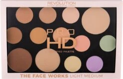 Makeup Revolution HD Pro Palette The Works - Light/Medium -Poeder - Foundation Winkel 1200x778
