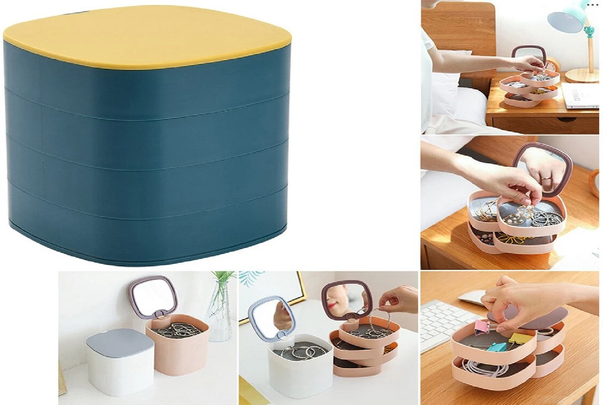 Borvat® | Organizer Juwelen | Sieraden | Make-up | Met Spiegel | Kunststof | Jewellery Box | Opberg Doosje Sieraden | Sieraden Opbergen | Reisetui Sieraden 5 Borvat® | Organizer Juwelen | Sieraden | Make-up | Met Spiegel | Kunststof | Jewellery Box | Opberg Doosje Sieraden | Sieraden Opbergen | Reisetui Sieraden - Afbeelding 3