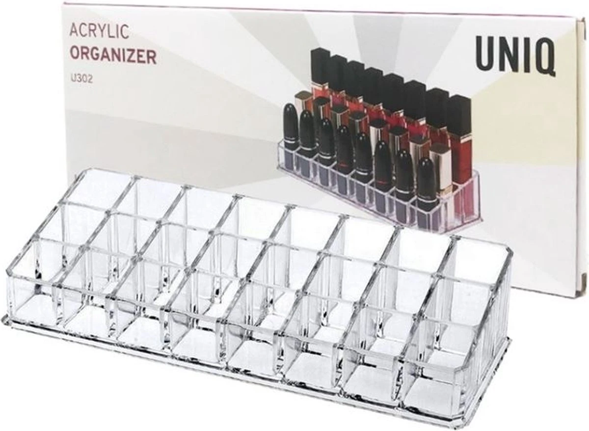 UNIQ Make-up Organizer 24 Vakken (U302) - Lippenstift Organizer - Nagellak - Make-up Kwasten - Transparant 5 UNIQ Make-up Organizer 24 Vakken (U302) - Lippenstift Organizer - Nagellak - Make-up Kwasten - Transparant - Afbeelding 3