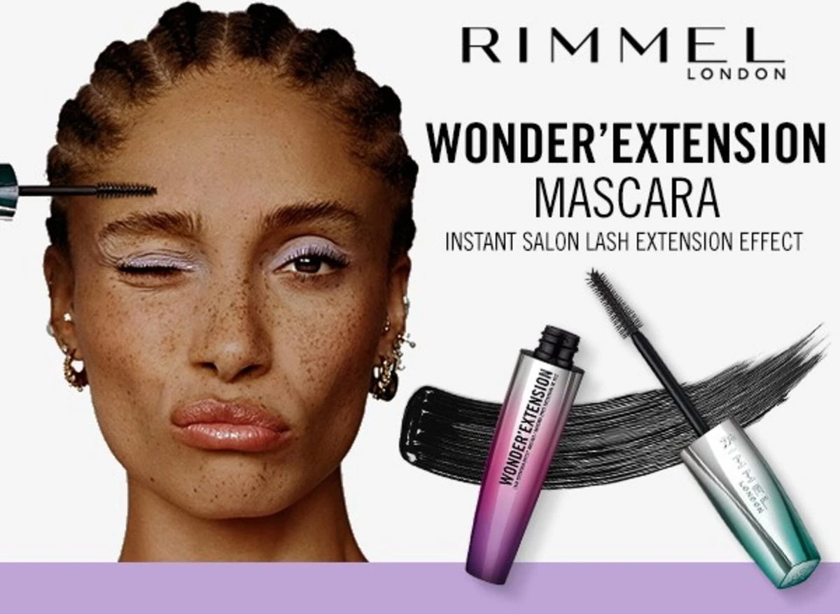 Rimmel London Wonder'Extension Mascara - 001 Black 5 Rimmel London Wonder'Extension Mascara - 001 Black - Afbeelding 3