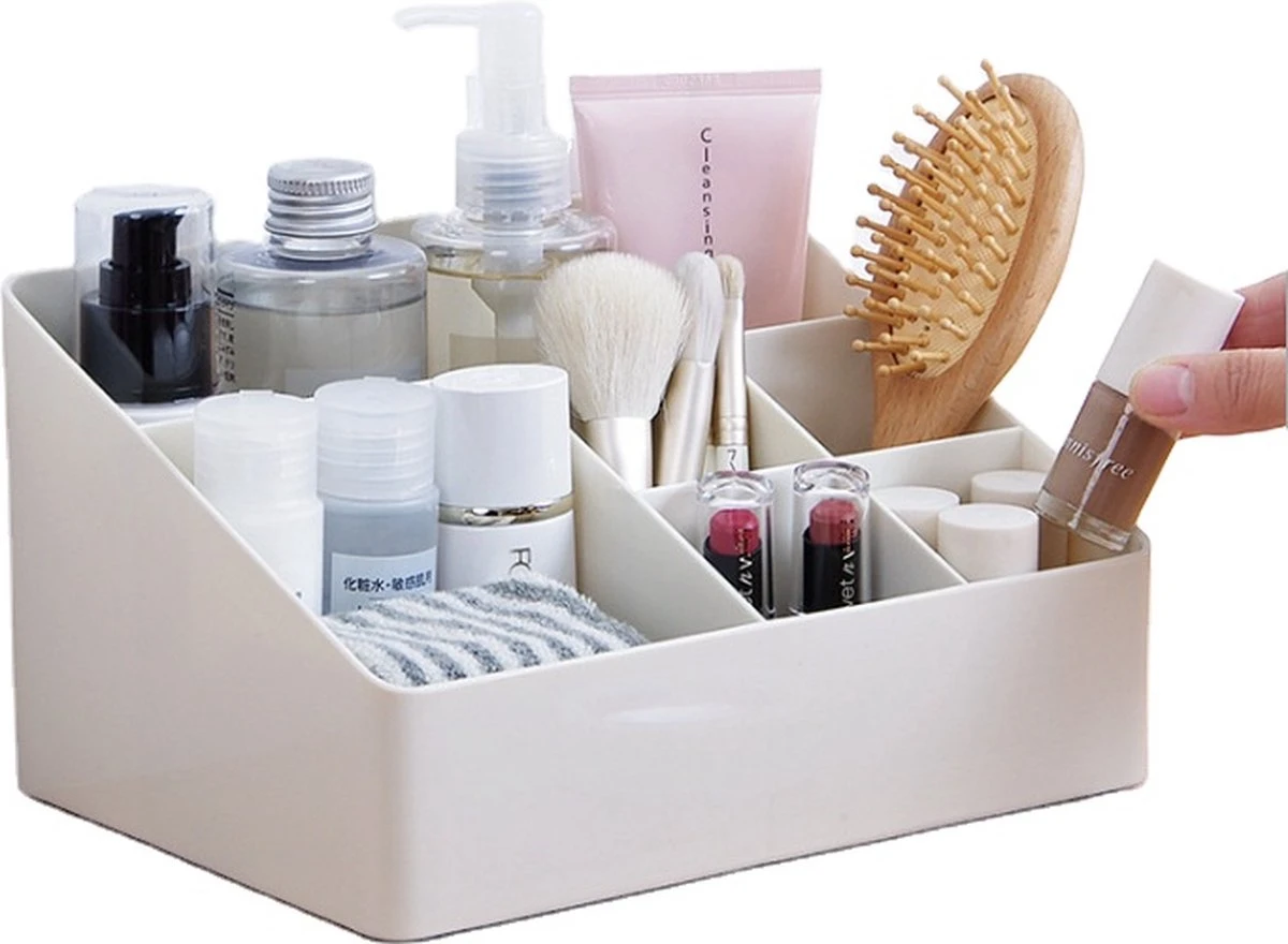 Merkloos Make-Up Organizer - Opbergdoos - Cosmetica - Wit/Creme -Sieraden - Nagelak - Make Up Organizer - Make Up Organizers 3 Merkloos Make-Up Organizer - Opbergdoos - Cosmetica - Wit/Creme -Sieraden - Nagelak - Make Up Organizer - Make Up Organizers