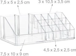 Relaxdays Make-up Organizer - Tweedelig - Cosmetica Opbergdoos - Transparant -Poeder - Foundation Winkel 1200x892 1