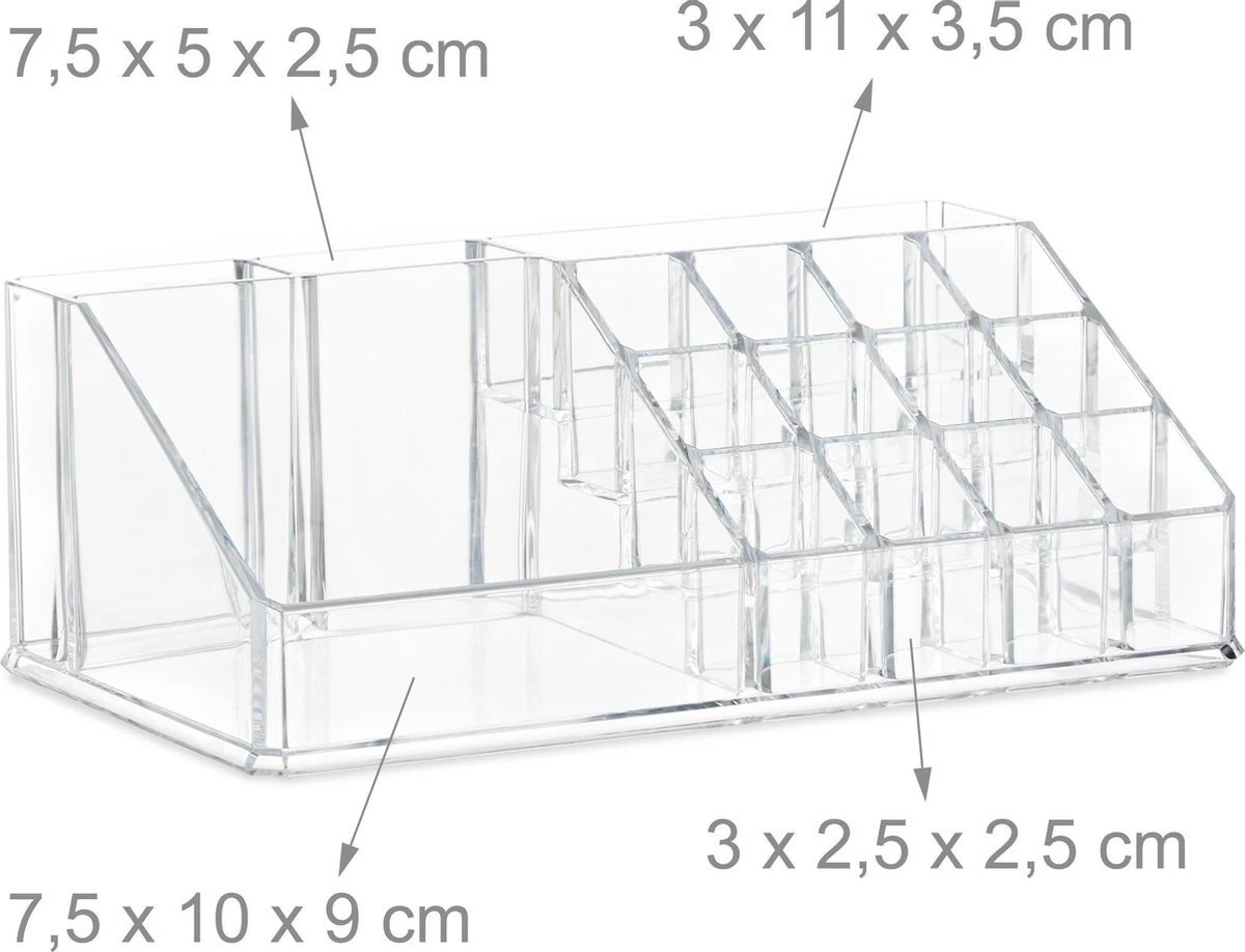 Confibel - Make-up Organizer - Cosmetica Organizer - Verstelbare Lades - Sieraden/Make-up - Cosmetica Opbergdoos - Transparant 6 Confibel - Make-up Organizer - Cosmetica Organizer - Verstelbare Lades - Sieraden/Make-up - Cosmetica Opbergdoos - Transparant - Afbeelding 4