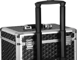 Songmics Kapperskoffer - Cosmetica Trolley - Cosmetica Koffer - Make-up Koffer - Visagie Koffer - Make Up Trolley - Op Wielen - Zwart -Poeder - Foundation Winkel 1200x930