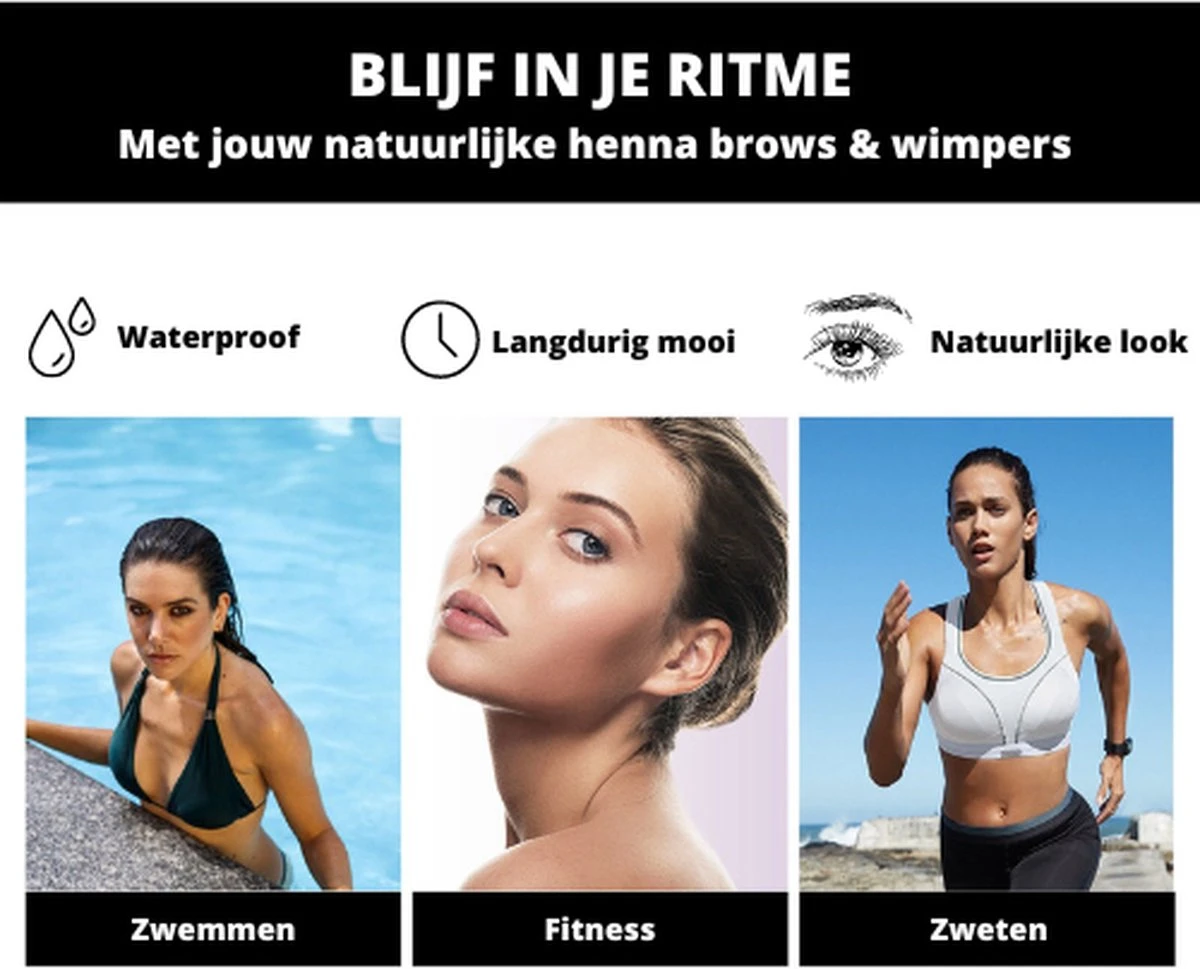 2 In 1 - Henna Wenkbrauwverf En Wimperverf - Bruin - Henna Brows - DIY Henna Brows Kit - Starterspakket 8 2 In 1 - Henna Wenkbrauwverf En Wimperverf - Bruin - Henna Brows - DIY Henna Brows Kit - Starterspakket - Afbeelding 6
