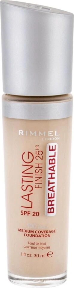 Rimmel London Rimmel Lasting Finish Breathable Foundation - 100 Ivory 30 Rimmel London Rimmel Lasting Finish Breathable Foundation - 100 Ivory -Poeder - Foundation Winkel 312x1200 1
