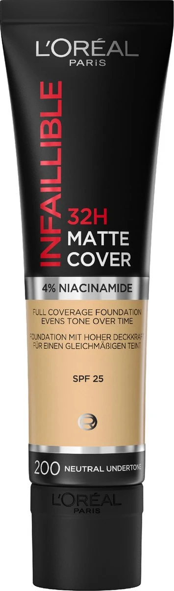 L’Oréal Paris Infallible 32H Matte Cover Foundation - 200 - Foundation Met Een Volledige Dekking En Een Matte Finish - 30 Ml 3 L’Oréal Paris Infallible 32H Matte Cover Foundation - 200 - Foundation Met Een Volledige Dekking En Een Matte Finish - 30 Ml