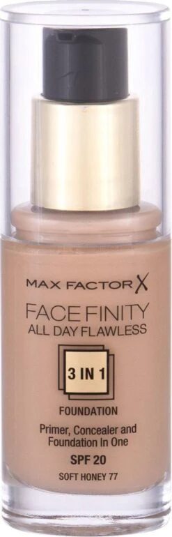 Max Factor Facefinity All Day Flawless 3-in-1 Liquid Foundation - 077 Soft Honey 21 Max Factor Facefinity All Day Flawless 3-in-1 Liquid Foundation - 077 Soft Honey -Poeder - Foundation Winkel 385x1200 1