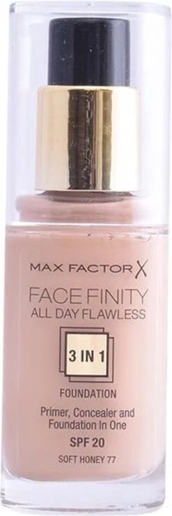 Max Factor Facefinity All Day Flawless 3-in-1 Liquid Foundation - 077 Soft Honey 22 Max Factor Facefinity All Day Flawless 3-in-1 Liquid Foundation - 077 Soft Honey -Poeder - Foundation Winkel 401x1200 1