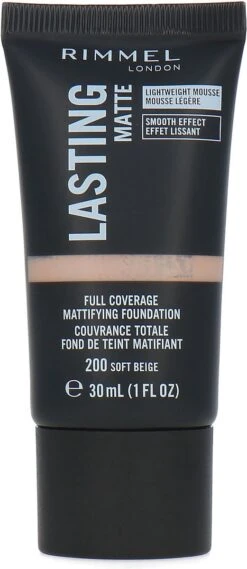 Rimmel London Lasting Matte Foundation - 200 Soft Beige -Poeder - Foundation Winkel 521x1200 3