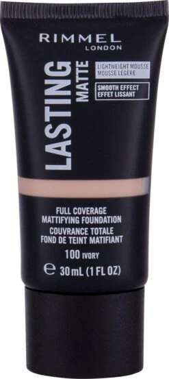Rimmel London Lasting Matte Foundation - 100 Ivory -Poeder - Foundation Winkel 536x1200