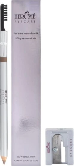 Herome Eye Care Wenkbrauwpotlood Taupe - Brow Pencil - Met Borsteltje, Stevige Potloodpunt En Puntenslijper