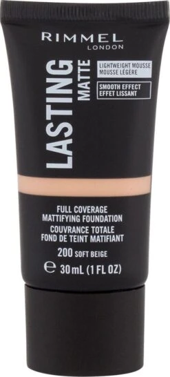 Rimmel London Lasting Matte Foundation - 200 Soft Beige -Poeder - Foundation Winkel 543x1200