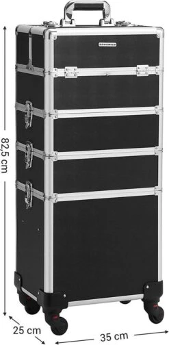 XXL PRO Visagie Beauty Case Koffer Trolley - Nagelkoffer Op Wielen Voor Makeup Of Cosmetica - Grote Uitklapbare Opbergsysteem Nagel Styliste Kapster - Zwart 19 XXL PRO Visagie Beauty Case Koffer Trolley - Nagelkoffer Op Wielen Voor Makeup Of Cosmetica - Grote Uitklapbare Opbergsysteem Nagel Styliste Kapster - Zwart -Poeder - Foundation Winkel 588x1200 1