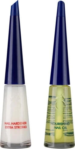Herome Combi-Pack Nagelverharder Extra Sterk En Base Coat - Nagelversterker - Met Voedende Nagelolie - Herstelt Droge, Breekbare Nagels - Verhelpt Zwakke En Gevoelige Nagels (Nail Hardener Extra Strong & Nourishing Nail Oil) - 2*10ml. -Poeder - Foundation Winkel 605x1200 3