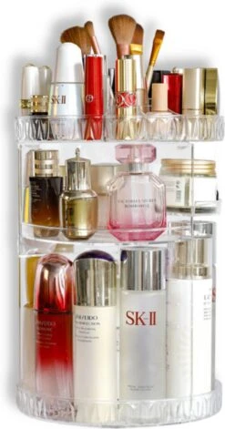 LuZana Make-Up Organizer - Beauty Organizer Voor Make Up - 360° Roterend - Opbergbox - Opbergdoos Cosmetica - Sieradendoos - Nagellak - Lippenstift - Transparant - Cadeautje Voor Vrouw -Poeder - Foundation Winkel 629x1200