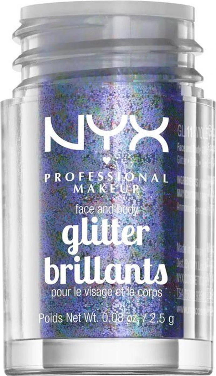 NYX PROFESSIONAL MAKEUP FACE & BODY GLITTER - VIOLET 4 NYX PROFESSIONAL MAKEUP FACE & BODY GLITTER - VIOLET - Afbeelding 2