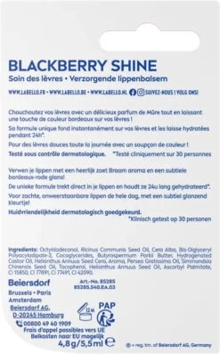 Labello Blackberry Shine - Lippenbalsem 7 Labello Blackberry Shine - Lippenbalsem -Poeder - Foundation Winkel 747x1200 2