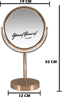 Metalen Make-up Spiegel Rosé Goud/Goud - 10x Vergroting 18cmØ -Poeder - Foundation Winkel 774x1200