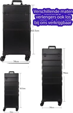 Beautycase / Beautykoffer / Trolley Voor Opbergen Van Uw Persoonlijke Verzorgingsproducten In 3 In 1 Van Aluminium - Bekleed Zwart Fluweel - 8wielen - Kapper - Tattoo - Nagel - Visagie - Make-up - Cosmetica - Schmink - Beauty Case / Beauty Koffer 8 Beautycase / Beautykoffer / Trolley Voor Opbergen Van Uw Persoonlijke Verzorgingsproducten In 3 In 1 Van Aluminium - Bekleed Zwart Fluweel - 8wielen - Kapper - Tattoo - Nagel - Visagie - Make-up - Cosmetica - Schmink - Beauty Case / Beauty Koffer -Poeder - Foundation Winkel 777x1200