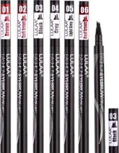 LULAA Microblade Pen - Watervaste Wenkbrauwpen - DONKERBRUIN - Waterproof Tattoo Pen - Make Up - Microblading - Eyebrow -Poeder - Foundation Winkel 942x1200