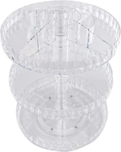 TRIXES Make Up Organizer - 360 Graden Cosmetica-organizer - 3-laags, Heldere Acrylstandaard - Draaibaar Display Met Kristallen Design - Voor Shampoo, Conditioner, Parfum, Lippenstift En Nog Veel Meer -Poeder - Foundation Winkel 956x1200 2