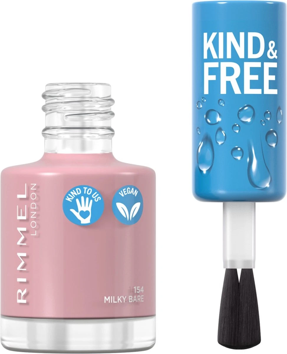 Rimmel London KIND & FREE Vegan Nagellak - 154 Milky Bare 4 Rimmel London KIND & FREE Vegan Nagellak - 154 Milky Bare - Afbeelding 2
