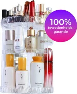 LuZana Make-Up Organizer - Beauty Organizer Voor Make Up - 360° Roterend - Opbergbox - Opbergdoos Cosmetica - Sieradendoos - Nagellak - Lippenstift - Transparant - Cadeautje Voor Vrouw